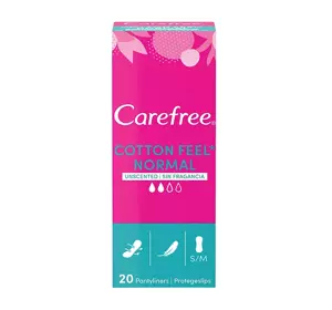 CAREFREE COTTON FEEL FRAGRANCE-FREE PANTY LINERS 20 PIECES