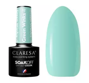 CLARESA SOAK OFF HYBRID NAIL POLISH GREEN WINKS 4 5ML