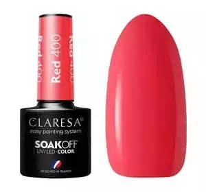 CLARESA SOAK OFF HYBRID NAIL POLISH RED 400 5ML