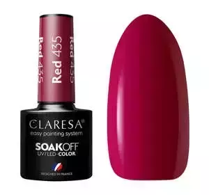 CLARESA SOAK OFF HYBRID NAIL POLISH RED 435 5ML