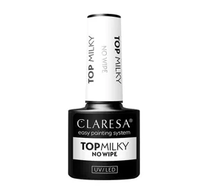 CLARESA TOP MILKY NO WIPE UV/LED TOP COAT 5G