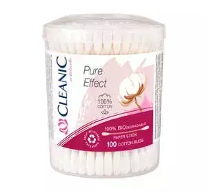 CLEANIC PURE EFFECT COTTON SWABS 100 PCS