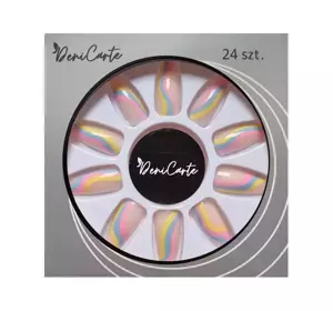 DENI CARTE ARTIFICIAL NAILS SET SWIRL PASTEL 24 PCS. + ADHESIVE 2G 4121