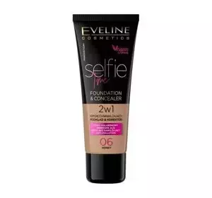 EVELINE SELFIE TIME HIGH COVERAGE AND MOISTURIZING FOUNDATION AND CONCEALER 06 HONEY 30ML