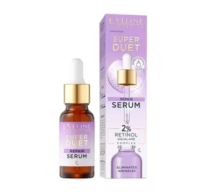 EVELINE SUPER DUET REPAIR FACE SERUM WITH 2% RETINOL FOR DRY AND MATURE SKIN 18ML