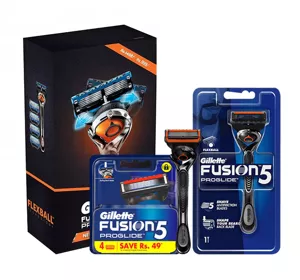 GILLETTE FUSION5 PROGLIDE RAZOR + 4 BLADE REFILLS