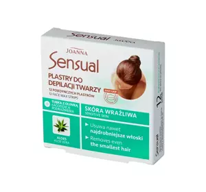 JOANNA SENSUAL FACIAL WAX STRIPS WITH ALOE FOR SENSITIVE SKIN 12 PIECES