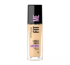 MAYBELLINE FIT ME LUMINOUS + SMOOTH FOUNDATION 118 LIGHT BEIGE 30ML