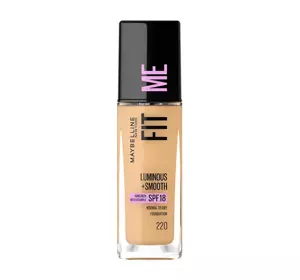 MAYBELLINE FIT ME LUMINOUS + SMOOTH FOUNDATION  220 NATURAL BEIGE 30ML