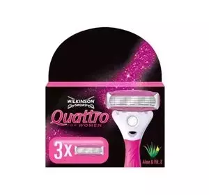 WILKINSON SWORD QUATTRO BLADE REFILLS FOR WOMEN'S RAZOR 3 PIECES