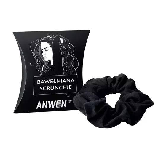 ANWEN COTTON SCRUNCHIE BLACK HAIR BAND