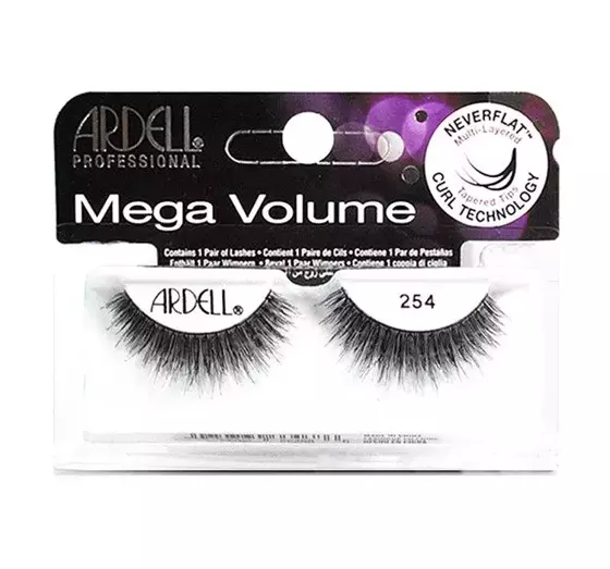 ARDELL MEGA VOLUME BLACK LASHES FALSE EYELASHES ON STRIP 254