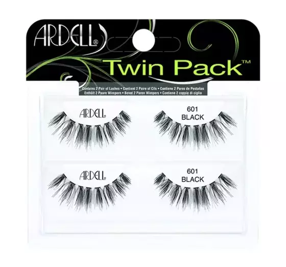 ARDELL TWIN PACK FALSE EYELASHES STRIP LASHES  601 BLACK 2 PAIRS