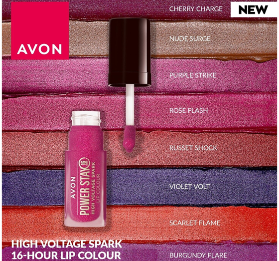 AVON POWER STAY LIQUID LIPSTICK CHERRY CHARGE 7ML