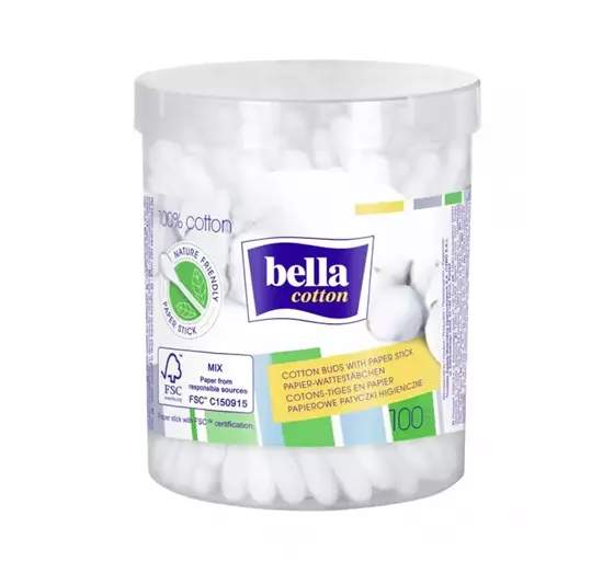 BELLA COTTON BUDS ROUND BOX 100 PCS