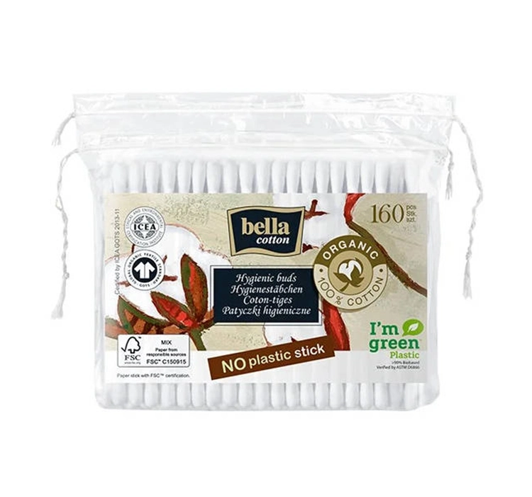 BELLA COTTON BUDS WITH ORGANIC COTTON 160 PCS