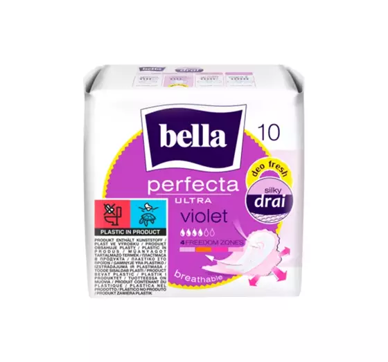 BELLA PERFECTA ULTRA VIOLET FEMINE PADS WITH WINGS 10 PCS