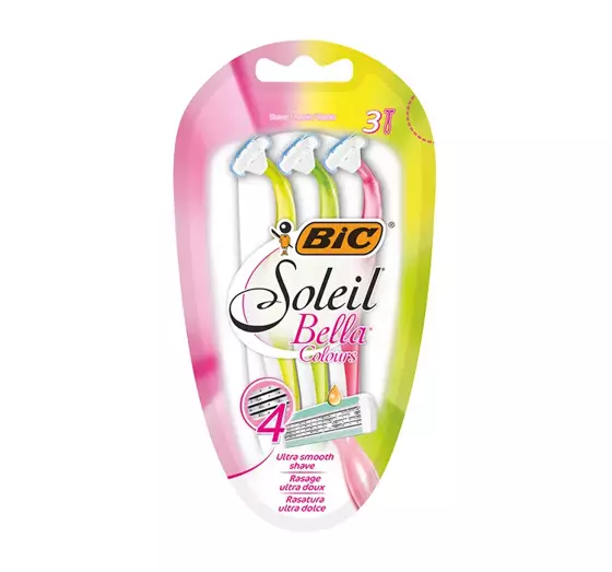 BIC SOLEIL BELLA COLOURS DISPOSABLE WOMEN'S RAZORS 3 PCS