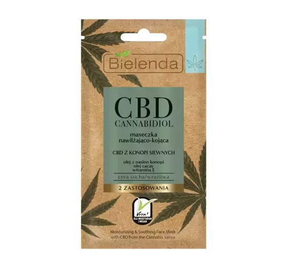 BIELENDA CBD CANNABIDIOL MOISTURIZING AND SOOTHING MASK FOR DRY AND SENSITIVE SKIN 8G