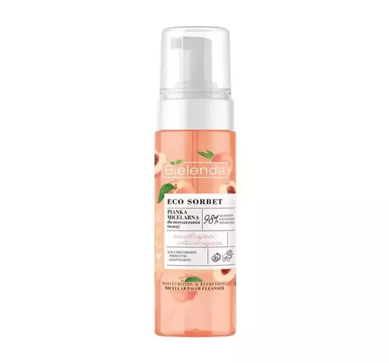 BIELENDA ECO SORBET PEACH MOISTURIZING AND REFRESHING MICELLAR FOAM 150ML