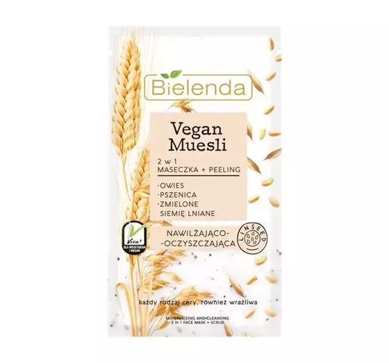 BIELENDA VEGAN MUESLI MOISTURIZING FACE MASK + PEELING 2in1 8G