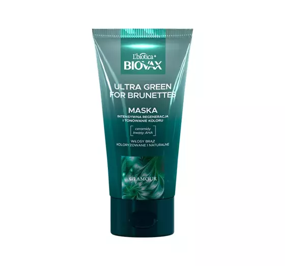 BIOVAX GLAMOUR ULTRA GREEN FOR BRUNETTES HAIR MASK 150ML