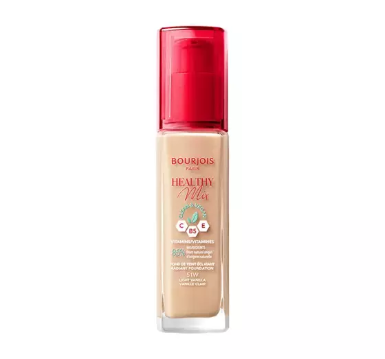 BOURJOIS HEALTHY MIX CLEAN FACE FOUNDATION 51W LIGHT VANILLA 30ML