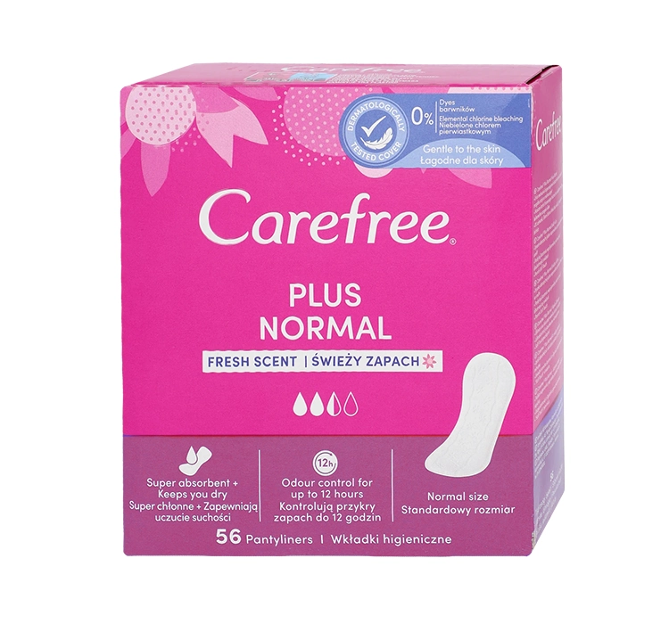 CAREFREE PLUS ORIGINAL  PANTY LINERS FRESH SCENT 56 PIECES