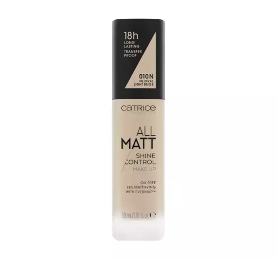 CATRICE ALL MATT SHINE CONTROL FACE FOUNDATION 010N NEUTRAL LIGHT BEIGE 30ML