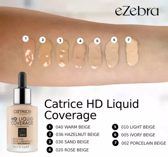 CATRICE HD LIQUID COVERAGE FOUNDATION 010 LIGHT BEIGE 30ML