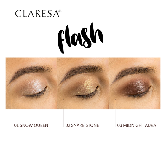 CLARESA FLASH FOIL EYESHADOW 01 ​​SNOW QUEEN 3G