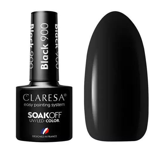 CLARESA SOAK OFF HYBRID NAIL POLISH BLACK 900 5ML