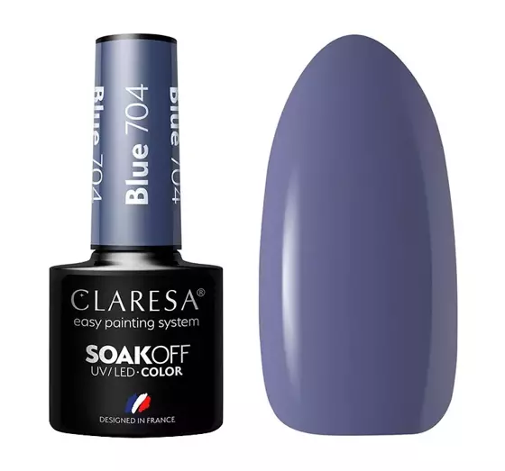 CLARESA SOAK OFF HYBRID NAIL POLISH BLUE 704 5ML