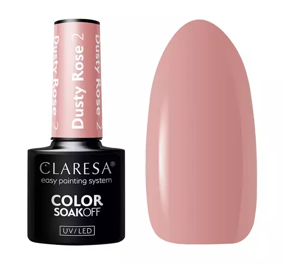 CLARESA SOAK OFF HYBRID NAIL POLISH DUSTY ROSE 2 5G