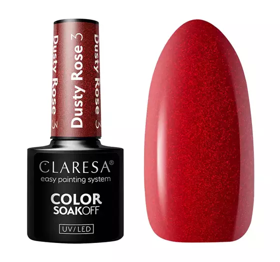 CLARESA SOAK OFF HYBRID NAIL POLISH DUSTY ROSE 3 5G