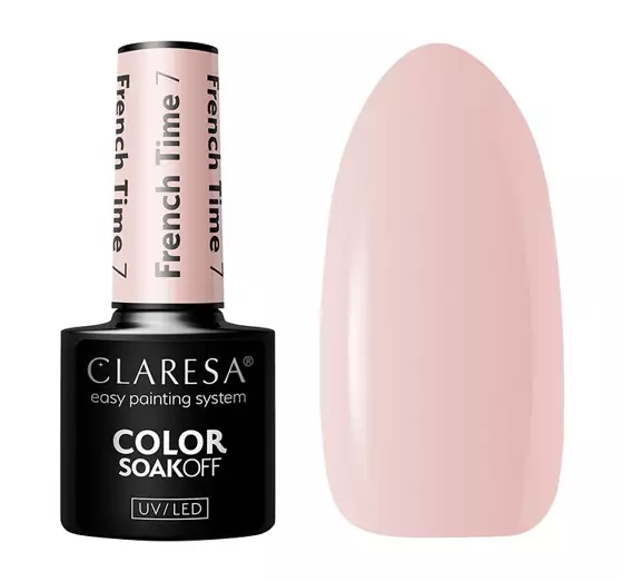 CLARESA SOAK OFF HYBRID NAIL POLISH FRENCH TIME 7 5G