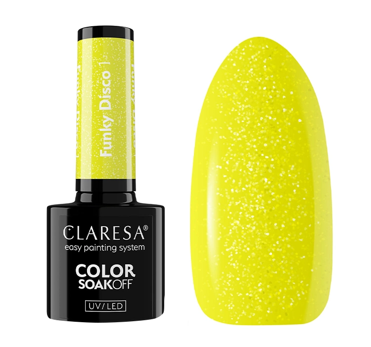 CLARESA SOAK OFF HYBRID NAIL POLISH FUNKY DISCO 1 5ML