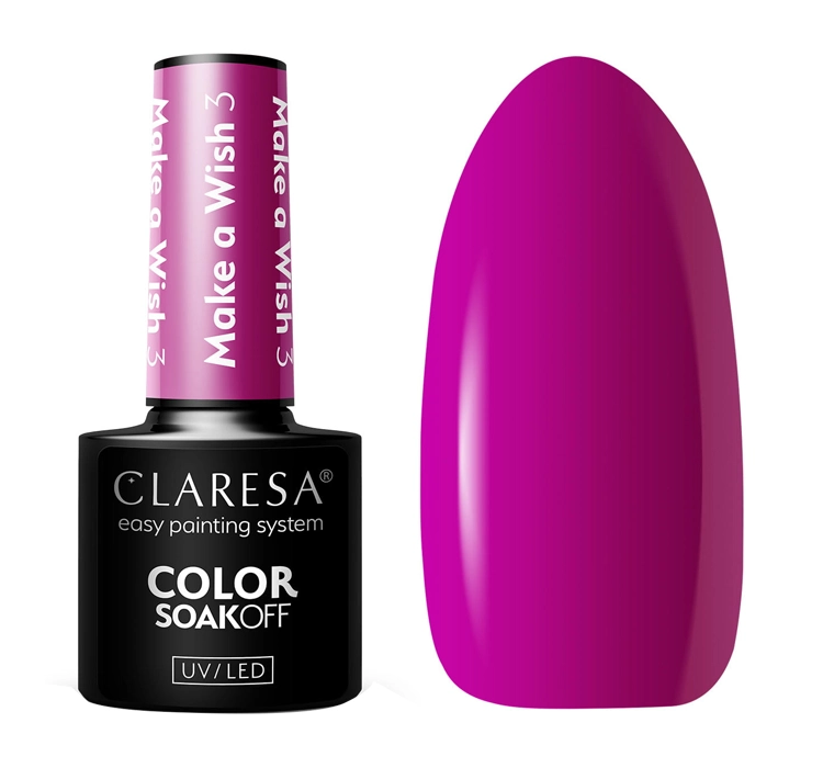 CLARESA SOAK OFF HYBRID NAIL POLISH MAKE A WISH 3 5ML