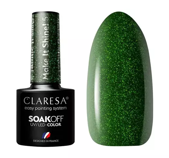 CLARESA SOAK OFF HYBRID NAIL POLISH MAKE IT SHINE 5 5ML