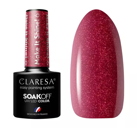 CLARESA SOAK OFF HYBRID NAIL POLISH MAKE IT SHINE 6 5ML