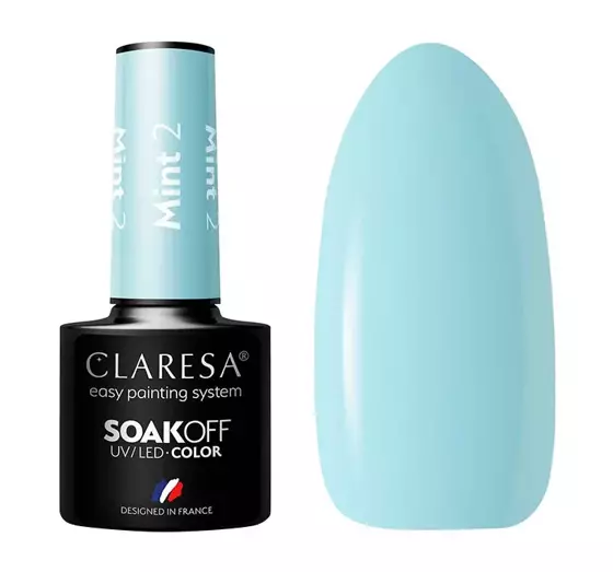 CLARESA SOAK OFF HYBRID NAIL POLISH MINT 2 5ML