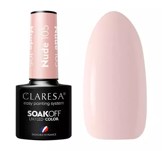 CLARESA SOAK OFF HYBRID NAIL POLISH NUDE 105 5ML