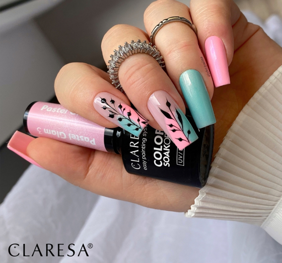 CLARESA SOAK OFF HYBRID NAIL POLISH PASTEL GLAM 3 5G