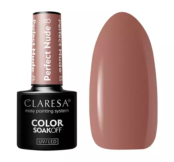 CLARESA SOAK OFF HYBRID NAIL POLISH PERFECT NUDE 8