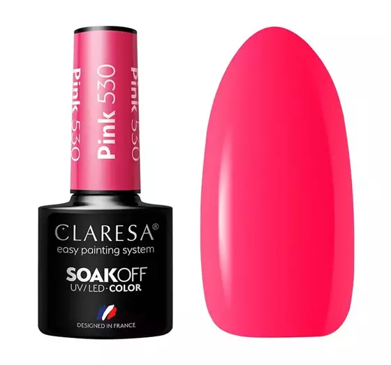 CLARESA SOAK OFF HYBRID NAIL POLISH PINK 530 5ML