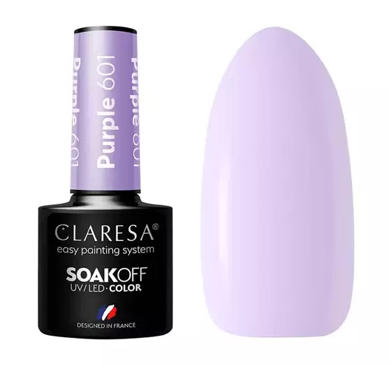 CLARESA SOAK OFF HYBRID NAIL POLISH PURPLE 601 5ML