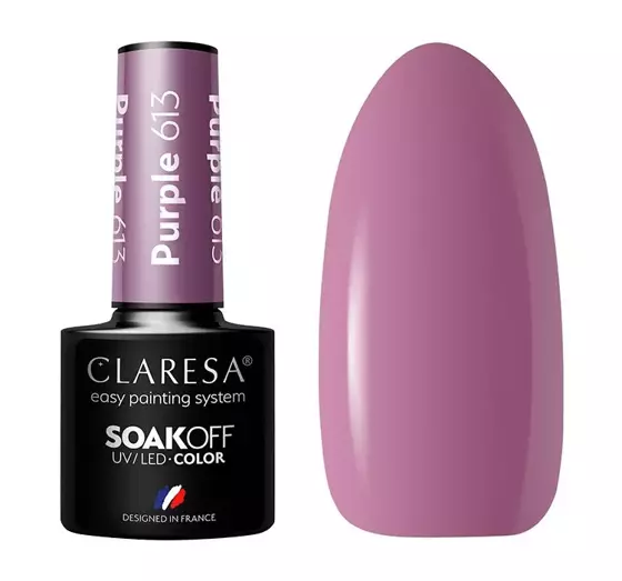 CLARESA SOAK OFF HYBRID NAIL POLISH PURPLE 613 5ML