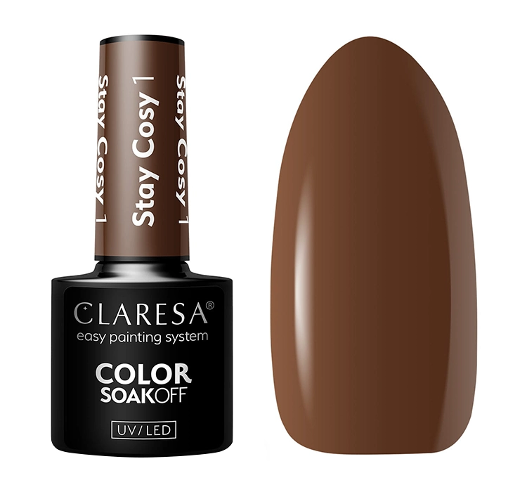 CLARESA SOAK OFF HYBRID NAIL POLISH STAY COSY 1 5ML