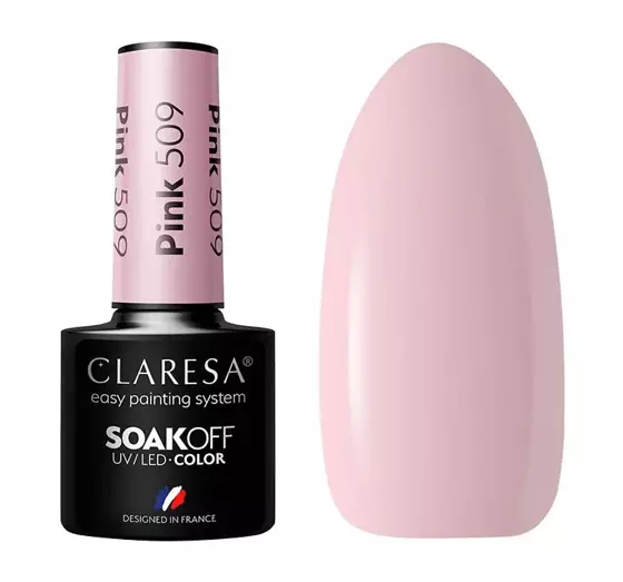 CLARESA SOAK OFF UV HYBRID NAIL POLISH PINK 509 5ML