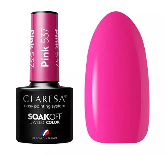 CLARESA SOAK OFF UV HYBRID NAIL POLISH PINK 537 5ML